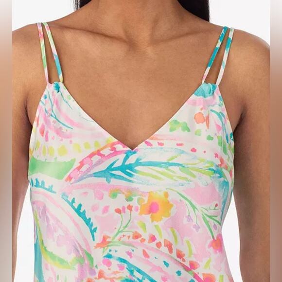 Lauren Ralph Lauren Double Strap V-Neck Chemise Pastel - Picture 3 of 5